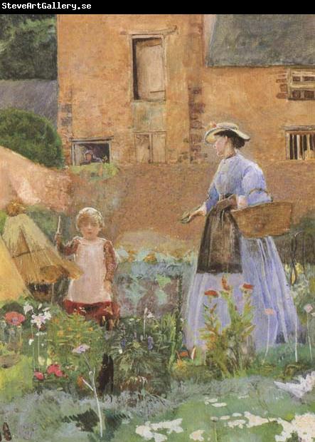 George John Pinwell,RWS In a Garden at Cookham (mk46)